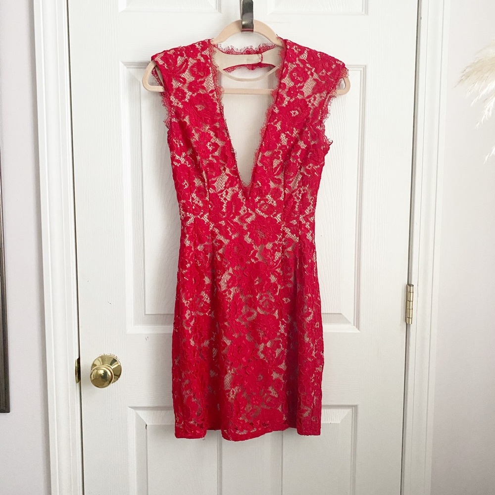 Aidan Red Lace Dress